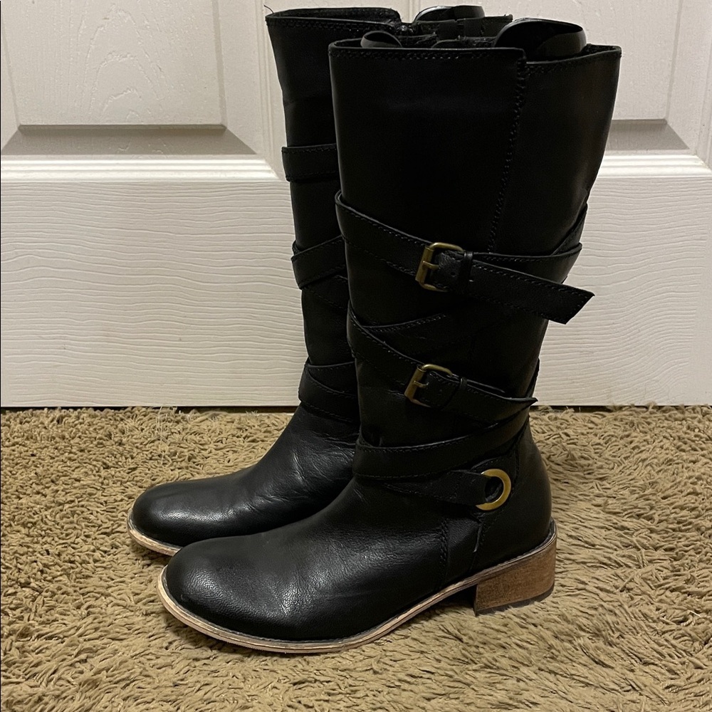 Roberto Vianni | Black | Leather | Buckle |Boots | Size 37 | Made in India